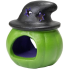 Green Jack-O-Lantern with Witch Hat