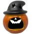 Orange Jack-O-Lantern with Witch Hat