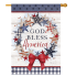 American Wreath Rustic House Flag