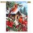 Cardinals & Poinsettias House Flag