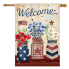 Welcome American Mason Jars House Flag