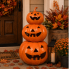 3-Stacked Metal Pumpkins
