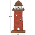 11" Red Distressed Wood Light House Sculpture