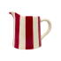 Red & White Striped Stoneware Creamer Jug