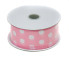 1.5" x 10yd Pink w/White Polka Dot Satin Ribbon