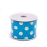 2.5" x 10yd Turquoise w/White Dot Satin Ribbon