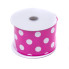 2.5" x 10yd Fuchsia w/White Polka Dot Satin Ribbon