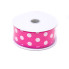 1.5" x 10yd Fuchsia w/White Polka Dot Satin Ribbon