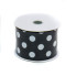 2.5" x 10yd Black w/White Polka Dot Satin Ribbon