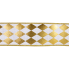 2.5" x 10yd White & Gold Diamond D'Lux Ribbon