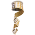 2.5" x 10yd White & Gold Diamond D'Lux Ribbon