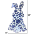 29" Blue Floral Rabbit Hanging Sign