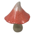 7.5" Glazed Outdoor Mushroom -Coral