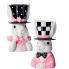 13.5" Resin Bunny Bust Planters - Boy & Girl (Set)