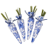 10" Blue & White Fabric Easter Carrots- 4 pk