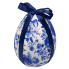 7" Blue & White Fabric Easter Egg