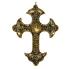 7.5" Bronze Jeweled & Beaded Cross Ornament