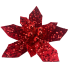 18" Sequin Felt Poinsettia Stem - Red
