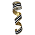 2.5" x 5yd Black & White Striped Ribbon w/ Gold Border