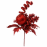 8" Silk Ball & Holly Pick- Red