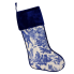 25" Blue Christmas Stocking w/ Velvet Cuff