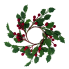 9" Flocked Holly & Berry Candle Ring