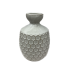 6.5" White Ceramic Honeycomb Geometric Pattern Vase
