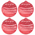 Red Christmas Ornament Vinyl Placemats - Set of 4