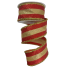 2.5" x 10yd Red and Gold Stripe w/ Tinsel Edge Ribbon