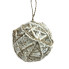 6" Jute Ball Ornament - Natural & White