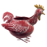 Red Tin Rooster Planter