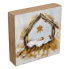 4" Shining Baby in Manger Wood Block