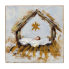 4" Shining Baby in Manger Wood Block