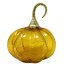 7" Crackle Glass Amber Pumpkin