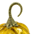 7" Crackle Glass Amber Pumpkin