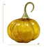 7" Crackle Glass Amber Pumpkin