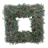 17" Square Frosted Boxwood Wreath w/ Berries