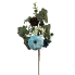 18.5" Velvet Pumpkin Spray- Blue