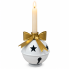 6.5" Jingle Bell Candle Holder- White