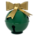 6.5" Jingle Bell Candle Holder- Green