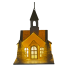 5" Light-Up Golden Church Ornament
