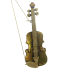 10" Brass Violin w/ Glitter Ornament