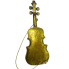 10" Brass Violin w/ Glitter Ornament
