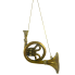 7" Brass French Horn w/ Glitter Ornament