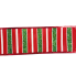 2.5" x 10yd White, Red & Green Glitter Stripe Ribbon