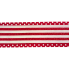 2.5" x 10yd White & Red Glitter Stripe Ribbon
