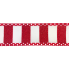 2.5" x 10yd White & Red Vertical Stripe Ribbon
