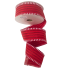 1.5" x 10yd Glitter Red Horizontal Stripes on Red Ribbon