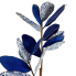 30" Blue and White Chinoiserie Leaf Spray