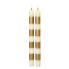 10" Ivory & Metallic Gold Stick Candles- Pack of 2